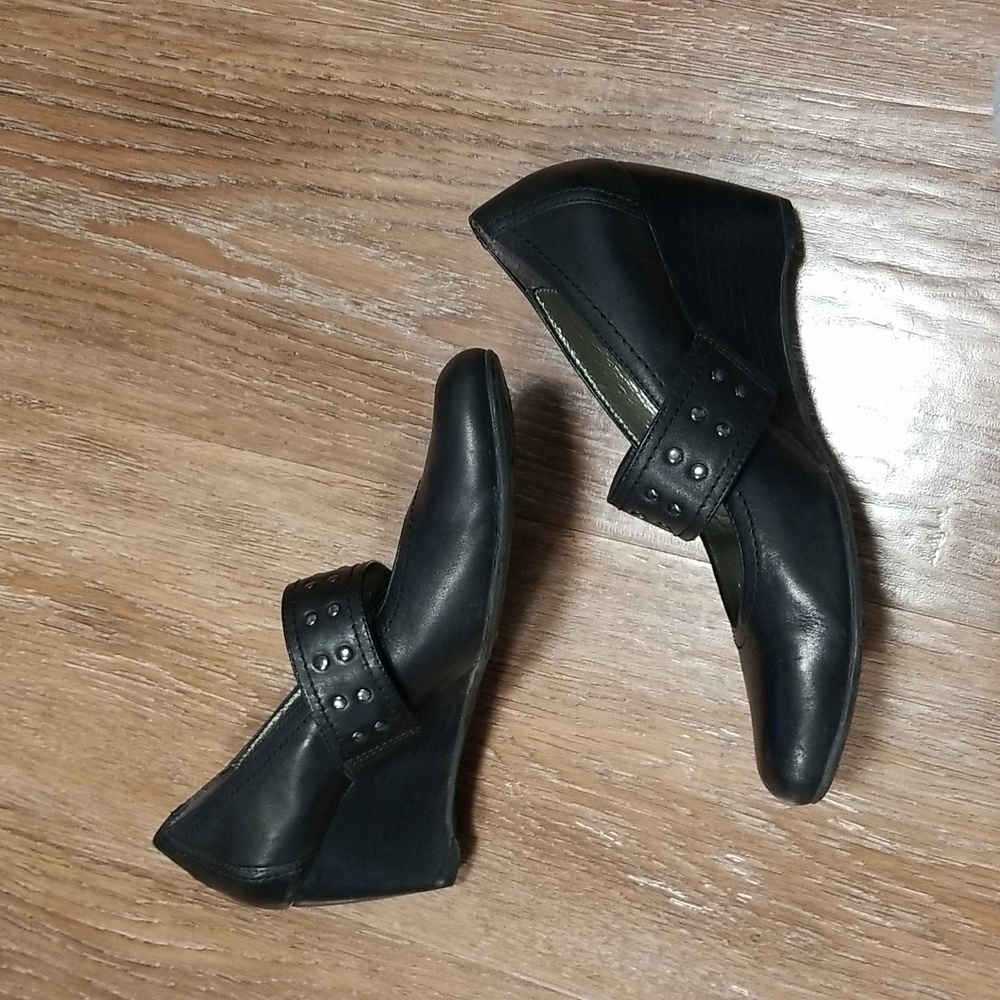 (EU37) Roberto Vianni Leather Mary Jane Wedge Heels - Picture 11 of 11